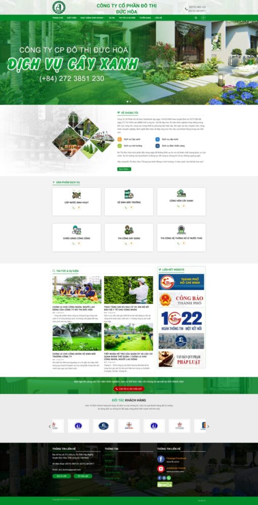 Theme wordpress công ty cây xanh đô thị