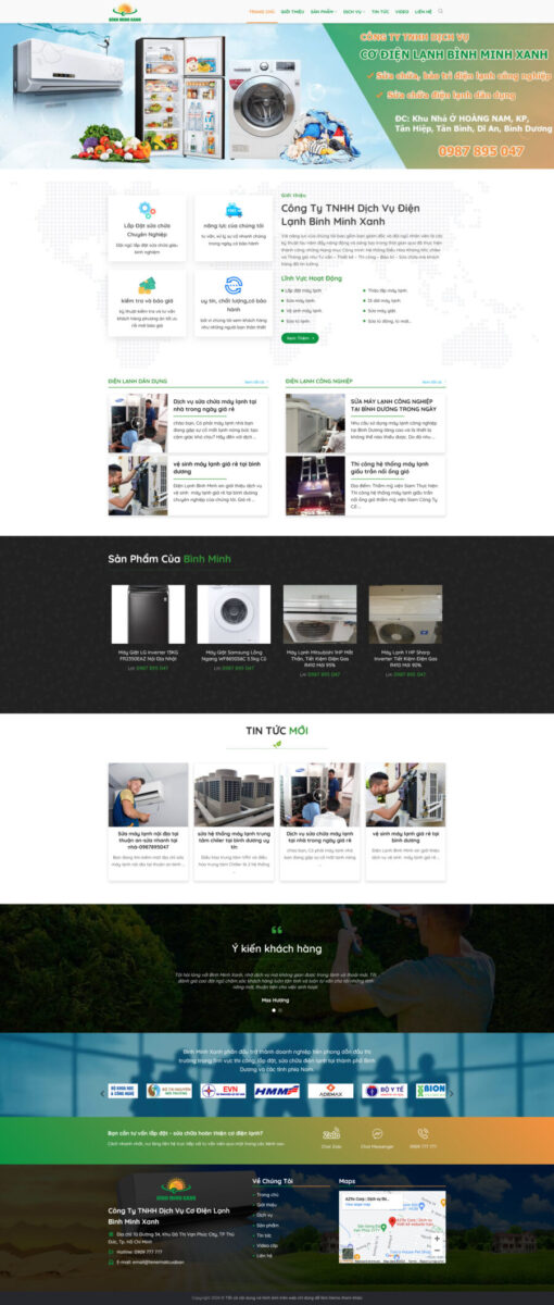 Theme wordpress dịch vụ sửa điện lạnh giá rẻ